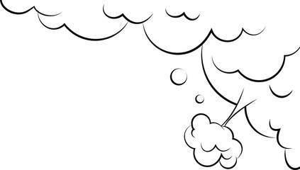 Comic cloud frame. Comic book explosion. Boom, pow effect. Explosion with puffs of smoke. © Natalya
