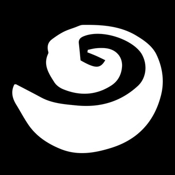 Round swirl symbol, hand painted with white paint