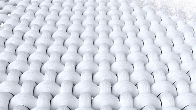 white cloth with technology knitting 3d rendered