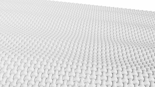 white cloth with technology knitting 3d rendered