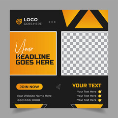Business Conference webinar and corporate Instagram banner or social media post template
