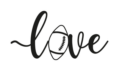 Love with Football- Football Love Vector and Clip Art