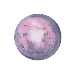 watercolor fantastic illustration of a planet in space