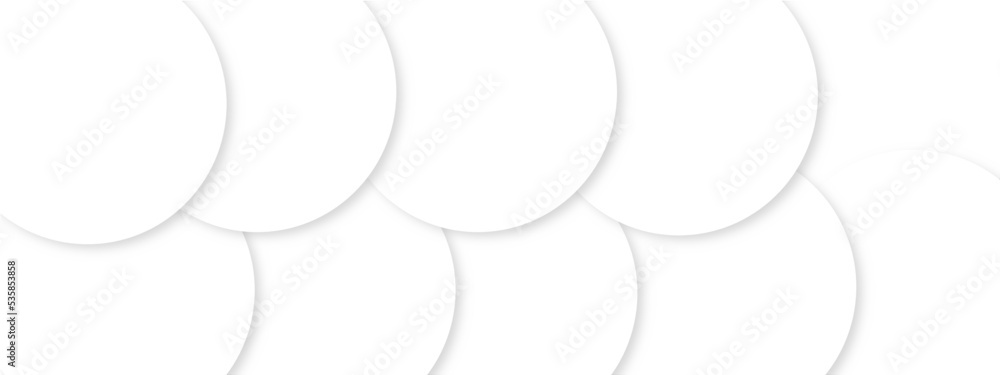 Aufkleber abstract white geometric overlapping circle ring pattern, design of technology background with shado