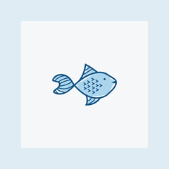 Fish, sea food fresh logo and icon illustration template