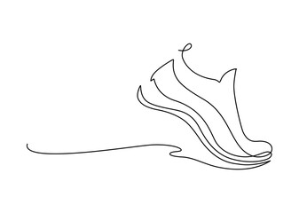 Sport shoes. Sneakers. Continuous line drawing  illustration.
