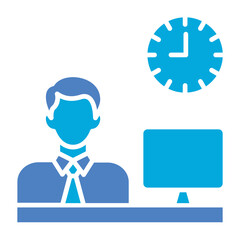 Working Hours Glyph Two Color Icon