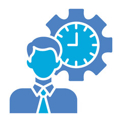 Punctuality Glyph Two Color Icon