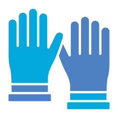 Cleaning Gloves Glyph Two Color Icon
