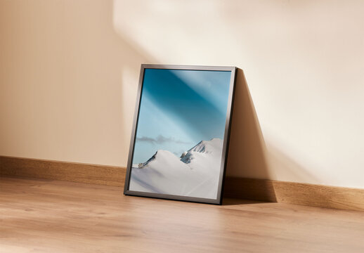 Vertical Frame Mockup Leaning on Wall