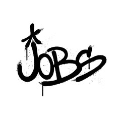Graffiti spray paint Word Jobs Isolated Vector