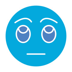 Rolling Eyes Glyph Two Color Icon