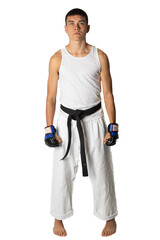 Fototapeta na wymiar A Black Belt Teenage Boy Posing
