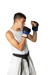 A Black Belt Teenage Boy Posing