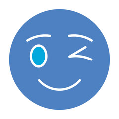 Wink Glyph Two Color Icon
