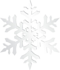 Big beautiful complex paper Christmas snowflake in white color