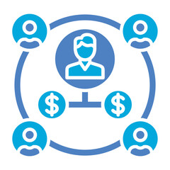 Affiliate Marketing Glyph Two Color Icon