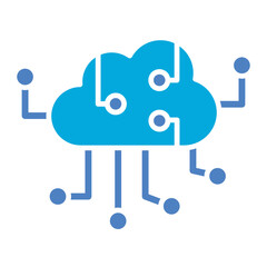Cloud Computing Glyph Two Color Icon
