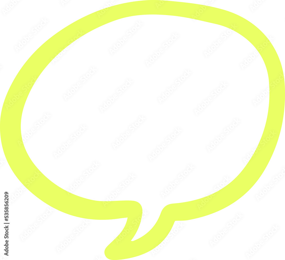 Aufkleber Colorful outline stroke bubble speech shape. Balloon text isolated in transparent background.