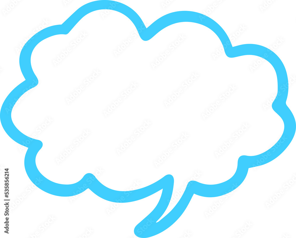 Poster colorful outline stroke bubble speech shape. balloon text isolated in transparent background.