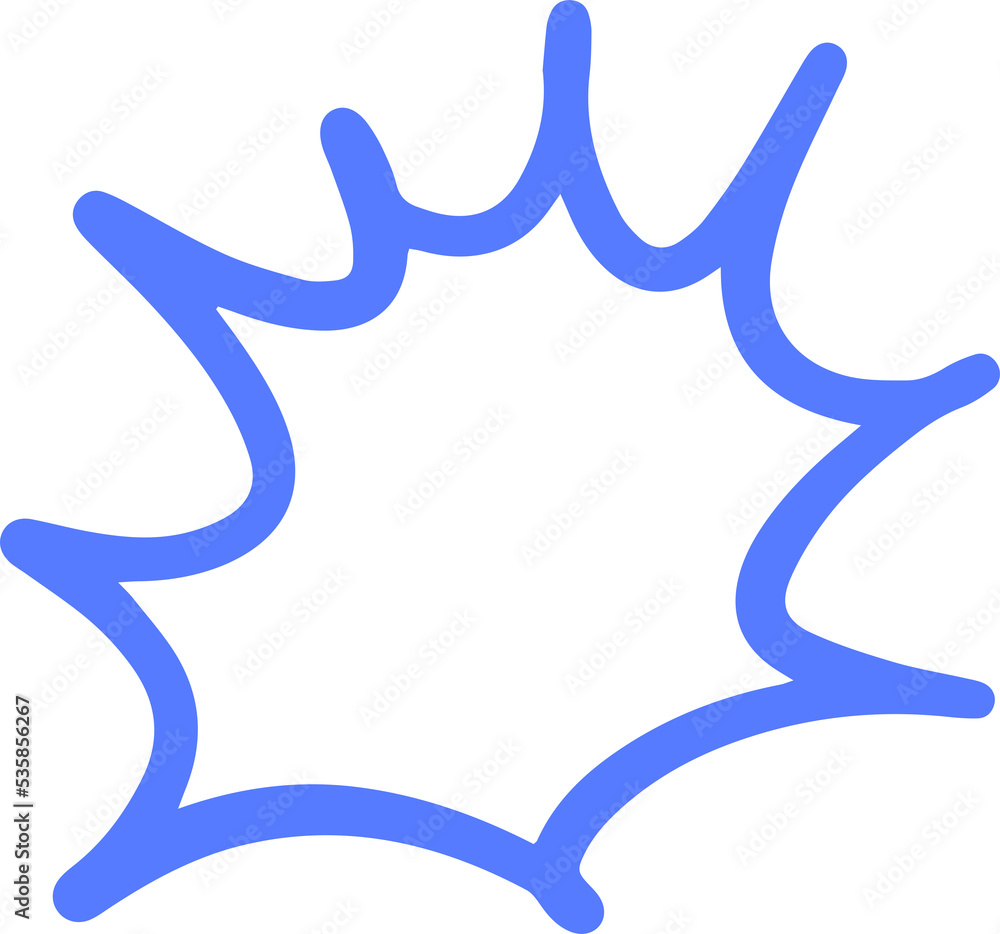 Poster Colorful outline stroke bubble speech shape. Balloon text isolated in transparent background.