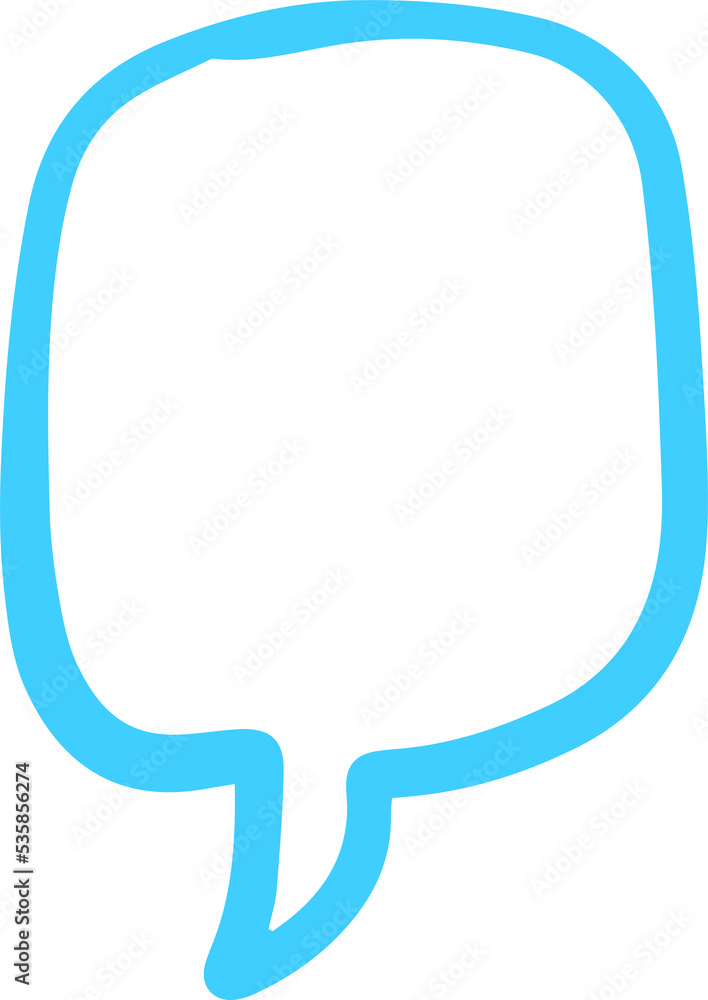 Poster Colorful outline stroke bubble speech shape. Balloon text isolated in transparent background.