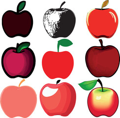 Flat icon apple isolated on white background. Fruit icon.