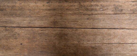 Dark brown wooden texture. Empty horizontal. Wooden background. Use as textured background, frame, decoration with copy space