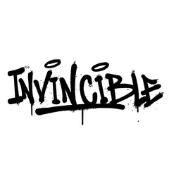 Graffiti spray paint Word Invincible Isolated Vector