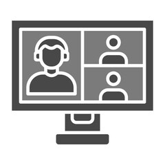Video Conference Greyscale Glyph Icon