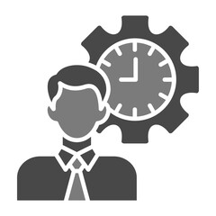 Punctuality Greyscale Glyph Icon