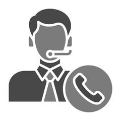 Customer Service Greyscale Glyph Icon