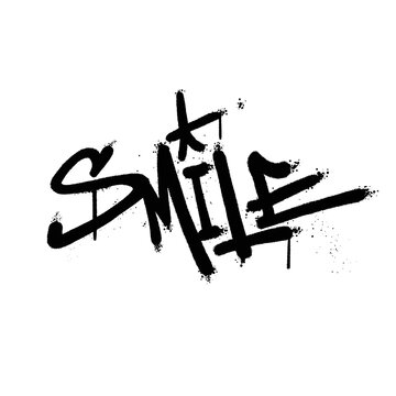 Graffiti spray paint Word Smile Isolated Vector