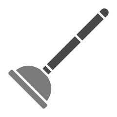 Plunger Greyscale Glyph Icon