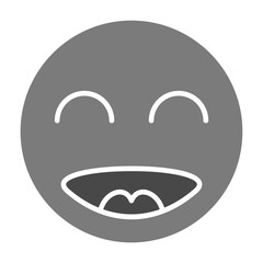 Happy Greyscale Glyph Icon