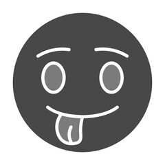 Tongue Out Greyscale Glyph Icon