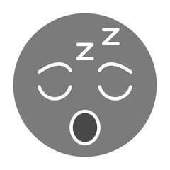 Sleepy Greyscale Glyph Icon
