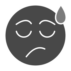 Disappointed Greyscale Glyph Icon
