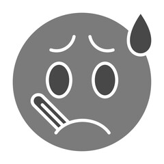 Fever Greyscale Glyph Icon