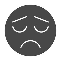 Frown Greyscale Glyph Icon
