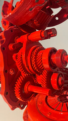 red machine arrangement as decoration