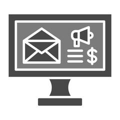 Email Marketing Greyscale Glyph Icon