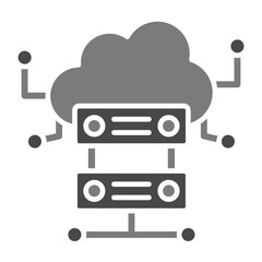 Fototapeta premium Cloud Server Greyscale Glyph Icon