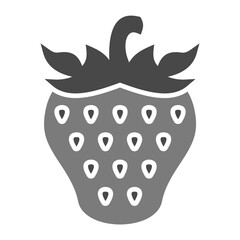 Strawberry Greyscale Glyph Icon