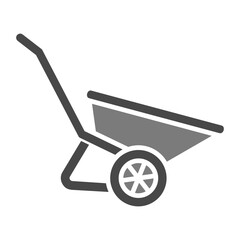 Wheelbarrow Greyscale Glyph Icon