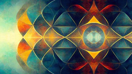 Illustration of a colorful sacred geometry