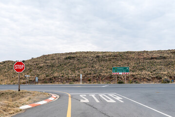 Junction on road N1 at Rchmond, Northern Cape Karoo