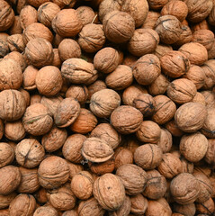 Beautiful close-up of some walnuts