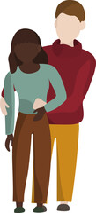 Colored silhouettes of people: man and woman