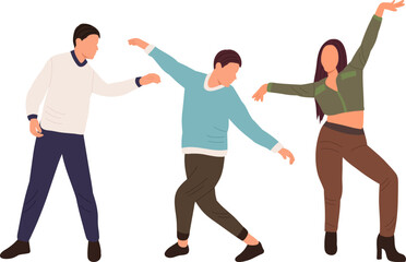 dancing people on white background, isolated